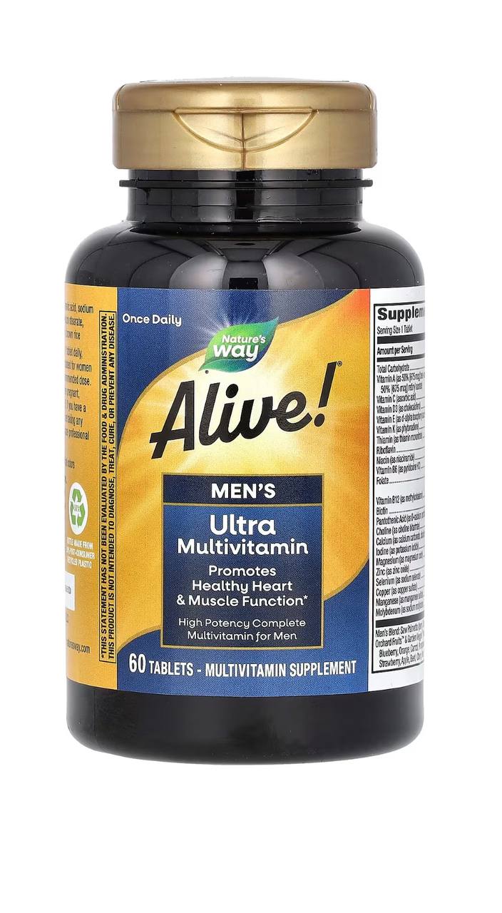 Мультивітаміни для чоловіків, Alive! Men's Multi-Vitamin, Nature's Way, 60 таблеток