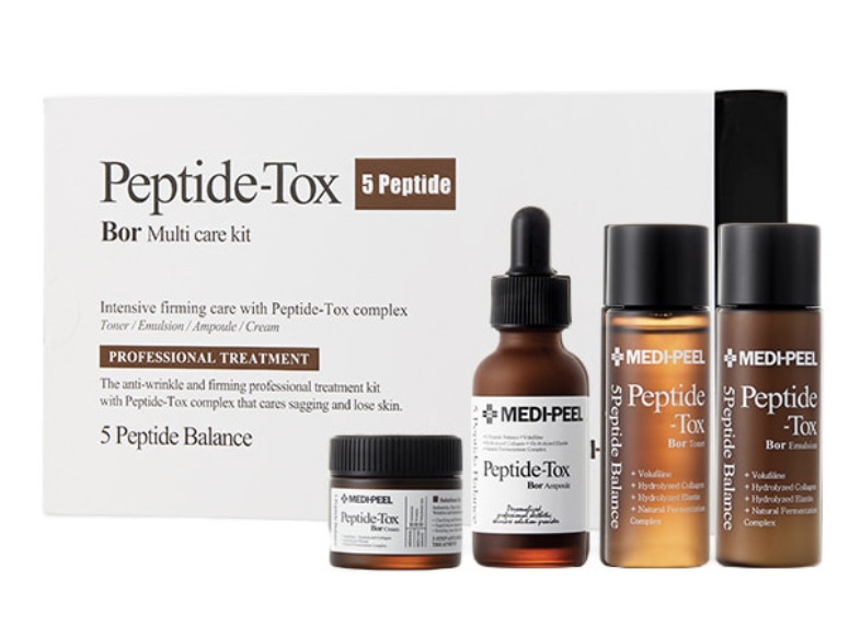 Пептидний ліфтінг-набір з ефектом ботоксу - Medi peel Peptide-Tox 5 Peptide Bor Multi Care Kit (Bor-Tox), 4 продукта