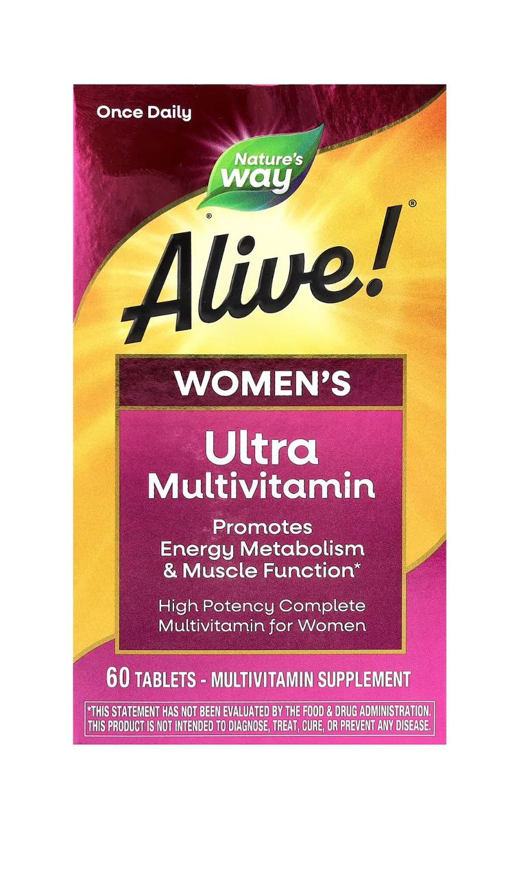 Мультивітаміни для жінок, Alive !, Women's Multi-Vitamin, Nature's Way, 60 таблеток