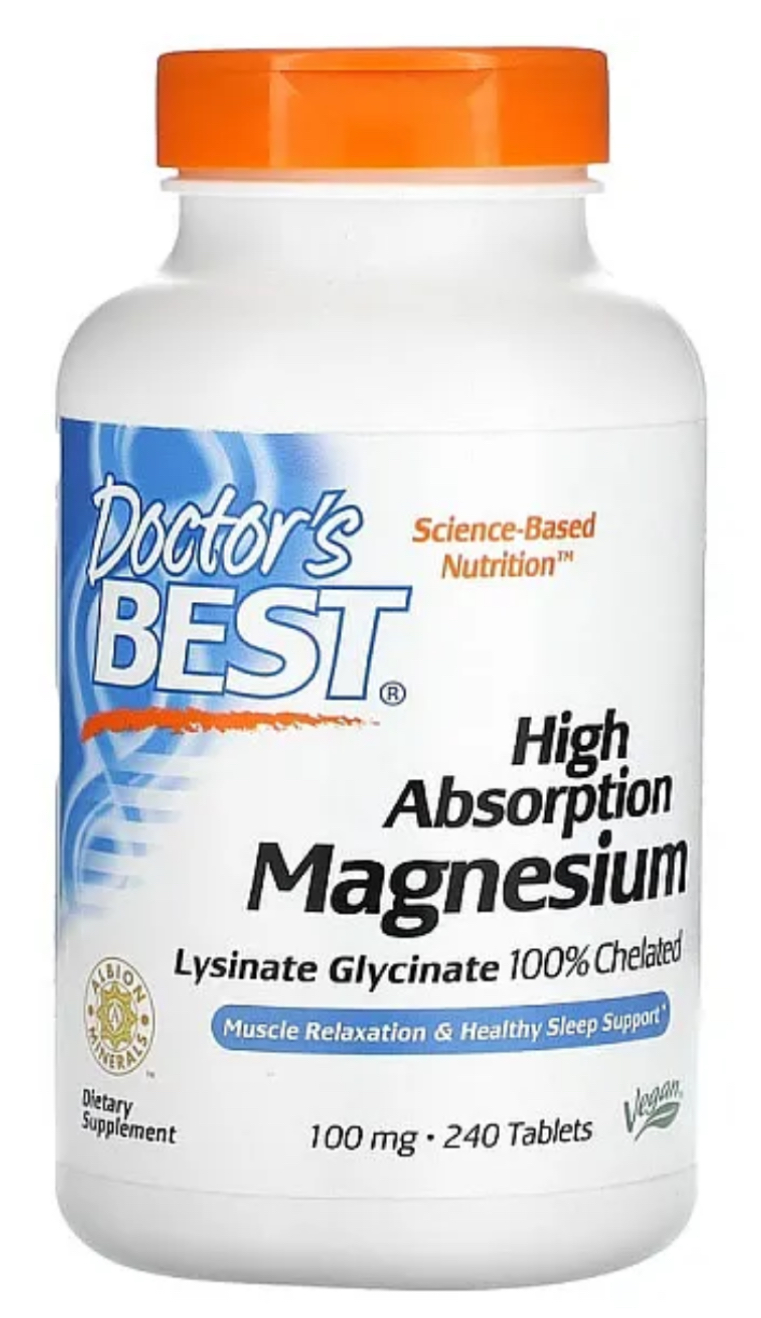 Магній хелат, Doctor's Best High Absorption Magnesium, 100 мг, 240 таблеток