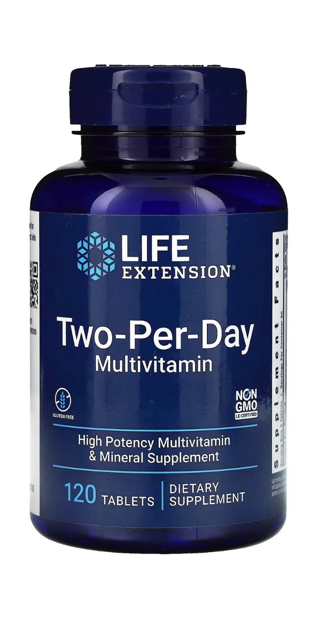 Life Extension, мультивітаміни для прийому двічі на день, 120 капсул