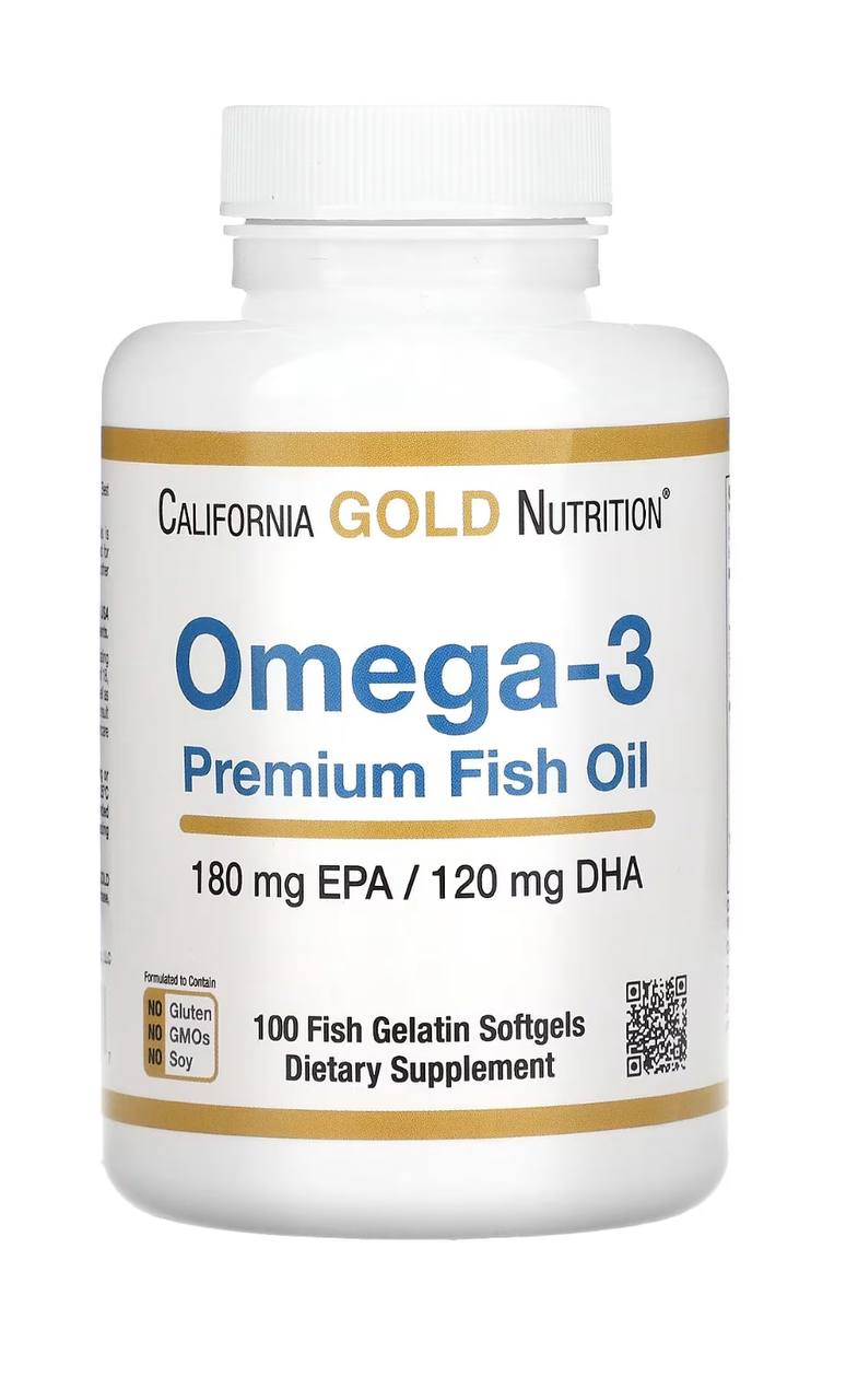 Риб'ячий жир преміум, Omega-3, Fish Oil, California Gold Nutrition, 100 капсул