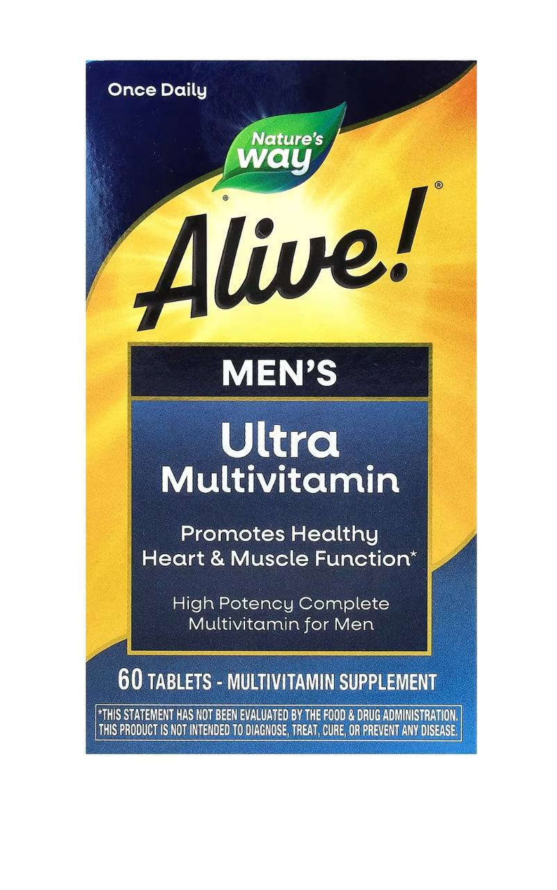 Мультивітаміни для чоловіків, Alive! Men's Multi-Vitamin, Nature's Way, 60 таблеток