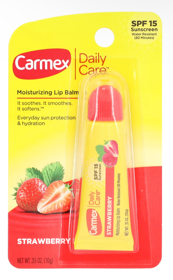 Carmex, щоденний догляд, зволожуючий бальзам для губ, полуниця, SPF 15, 10 г (35 унцій)