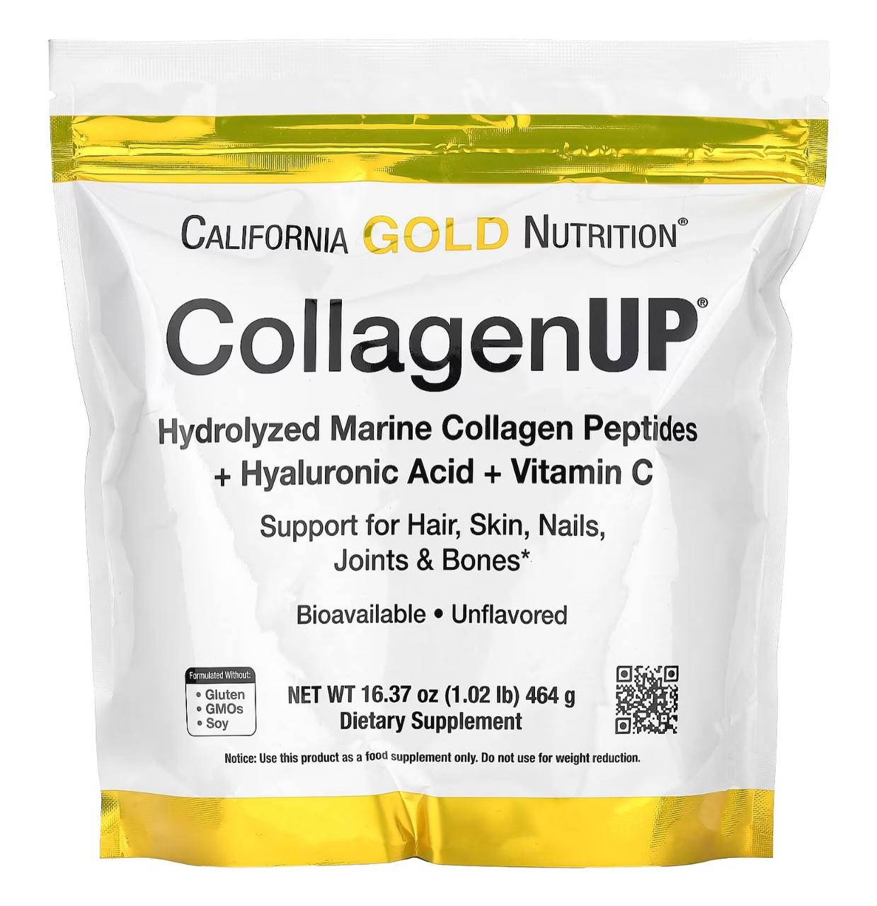CollagenUP, Hydrolyzed Marine Collagen Peptides with Hyaluronic Acid and Vitamin C 464грама