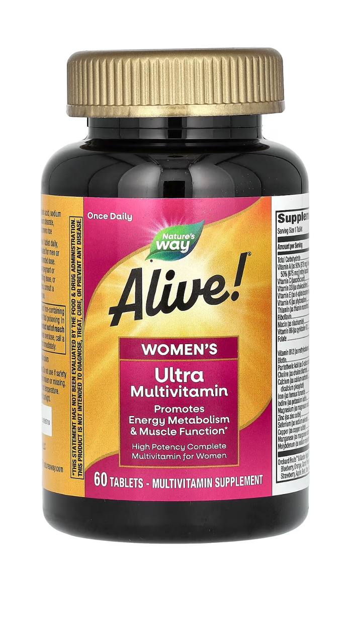 Мультивітаміни для жінок, Alive !, Women's Multi-Vitamin, Nature's Way, 60 таблеток