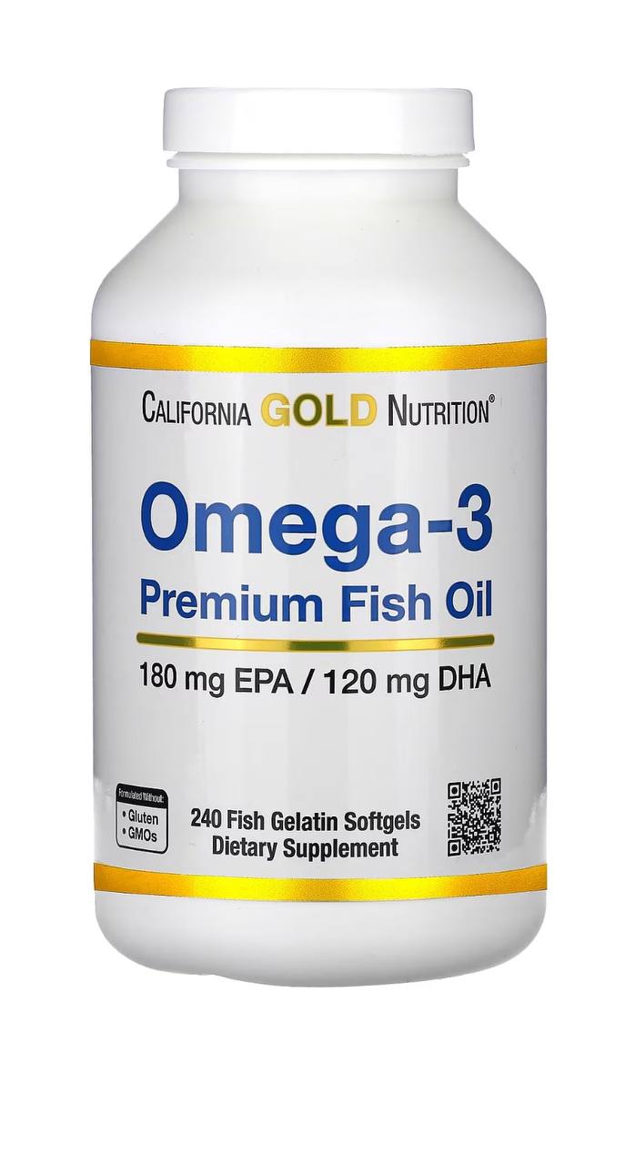 Риб'ячий жир преміум, Omega-3, Premium Fish Oil, California Gold Nutrition, 240 капсул