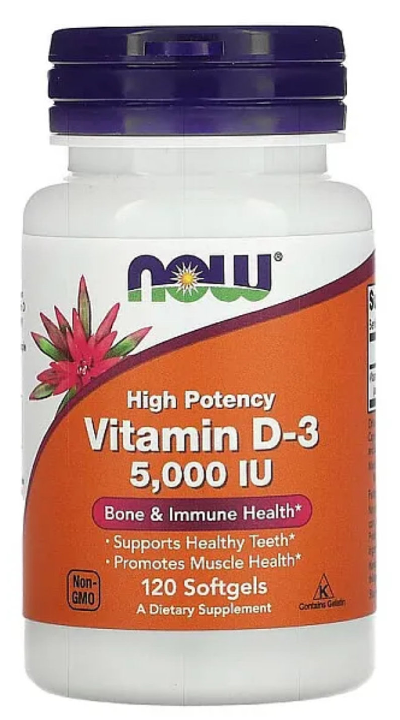 Вітамін D3 Now Foods Vitamin D3 5000 IU 120 капсул